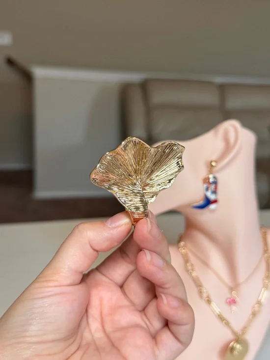 Gold Floral Statement Ring - Picture 14 of 14